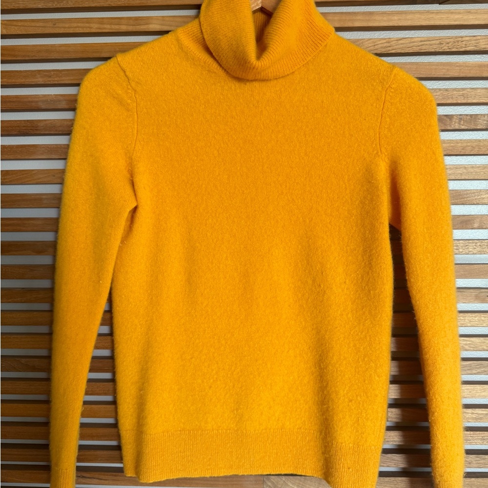 Bloomingdale's Vibrant Yellow Turtleneck Sweater